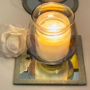 Product Image and Link for Candle Plate Mirror glitter edge