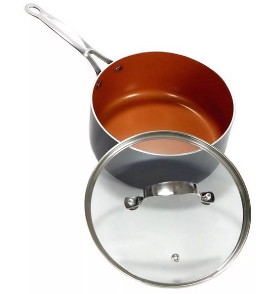 Gotham Steel 3-Qt. Non-stick Saucepan with Glass Lid - As Seen On
