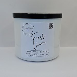 Product Image and Link for Fresh Linen 3-Wick Soy Candle (16oz)