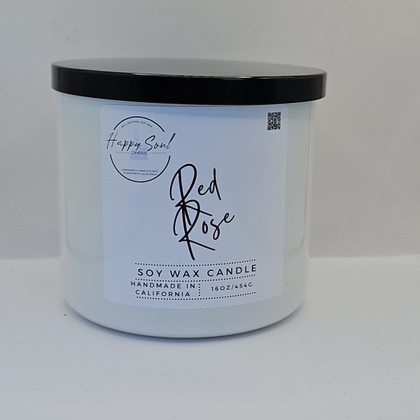 Product Image and Link for Red Rose 3-Wick Soy Candle (16oz)