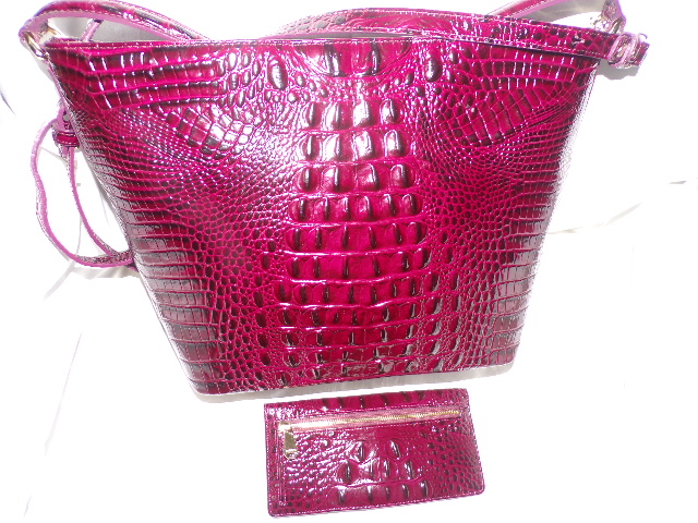 Brahmin Melbourne Croc Embossed Leather Cross Body Purse with Wallet HTF -  California Shop Small