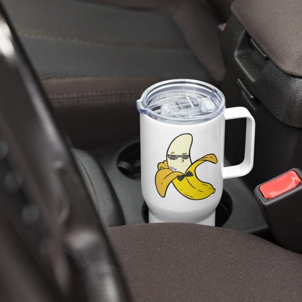 Product Image and Link for Banana Travel mug with a handle