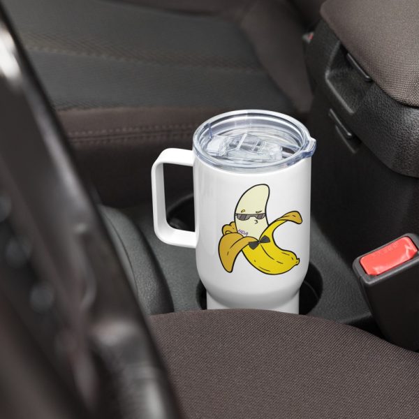 Product Image and Link for Banana Travel mug with a handle