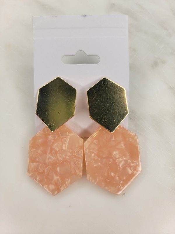 Product Image and Link for Resin earings gold and pink