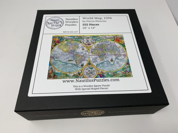 Product Image and Link for World Map, 1594 (555 Piece Wooden Jigsaw Puzzle)