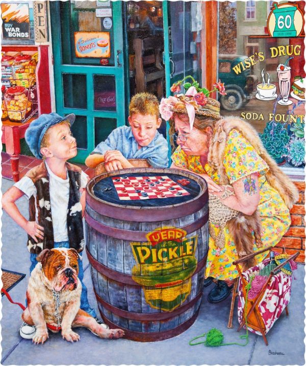Product Image and Link for Sidewalk Checkers (474 Piece Wooden Jigsaw Puzzle)