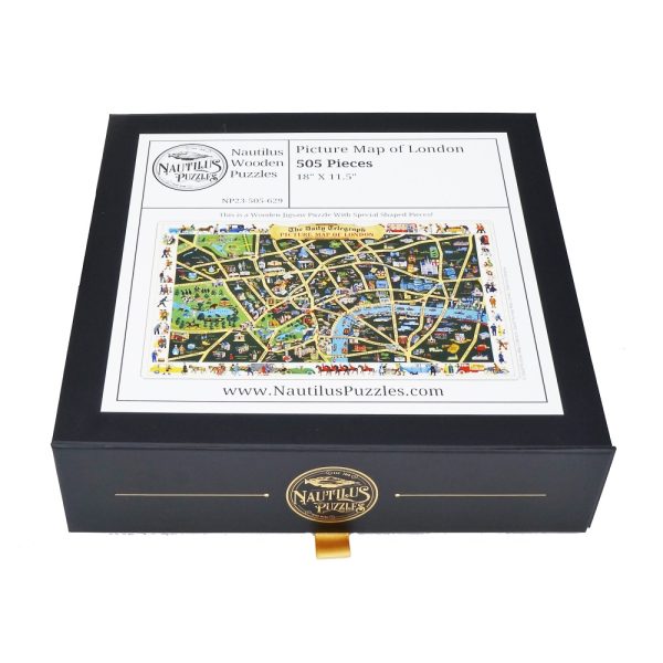 Product Image and Link for Picture Map Of London (505 Piece Wooden Jigsaw Puzzle)