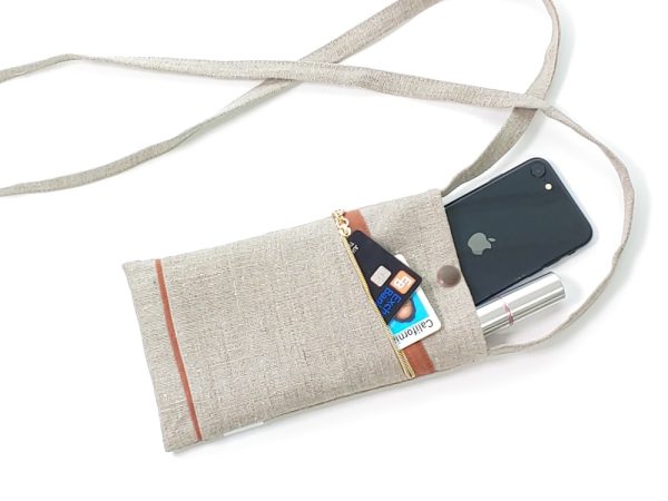 Product Image and Link for Natural Linen Shoulder Cell phone Bag