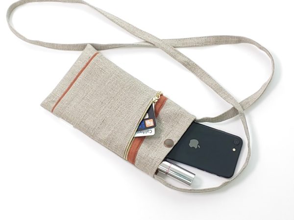 Product Image and Link for Natural Linen Shoulder Cell phone Bag