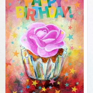 Product Image and Link for Rose Cupcake Greeting Card