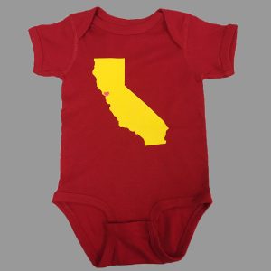 Product Image and Link for California onesie red 6 to 12 months