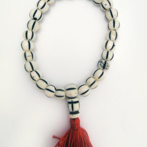 Product Image and Link for Carved Bone Striped Mala Bracelet