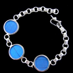 Product Image and Link for Blue Morpho Butterfly Wing Round Bracelet