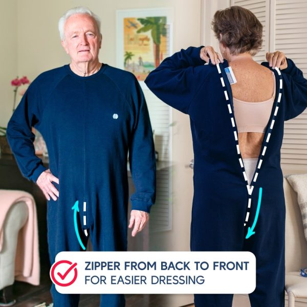 Product Image and Link for Anti-Strip Back-zip Jumpsuit – Adaptive Alzheimer’s and Dementia Clothing