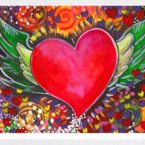 Product Image and Link for Flying Heart Greeting Card