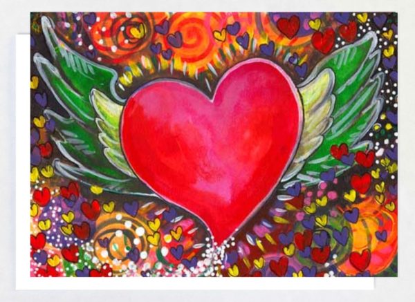 Product Image and Link for Flying Heart Greeting Card