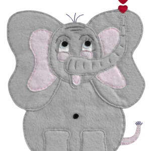 Product Image and Link for Elephant, DIY, Felt, Craft Pattern. PNG, No background.