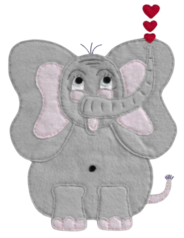 Product Image and Link for Elephant, DIY, Felt, Craft Pattern. PNG, No background.