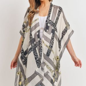 Product Image and Link for Grey, Gold and Leopard Print Kimono