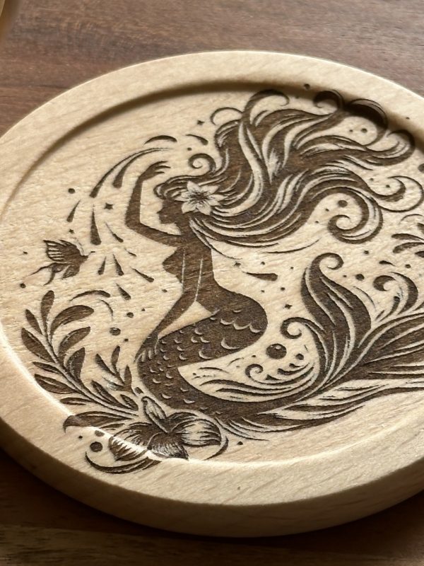 Product Image and Link for Beech Coaster- Mermaid