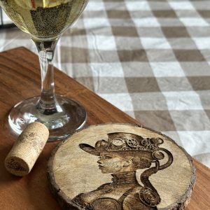 Product Image and Link for Steampunk Elegance: Live Edge Wood Coaster