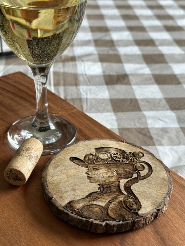 Product Image and Link for Steampunk Elegance: Live Edge Wood Coaster