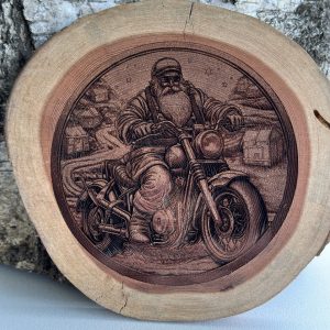 Product Image and Link for Santa’s Wild Ride – Wood slice engraving