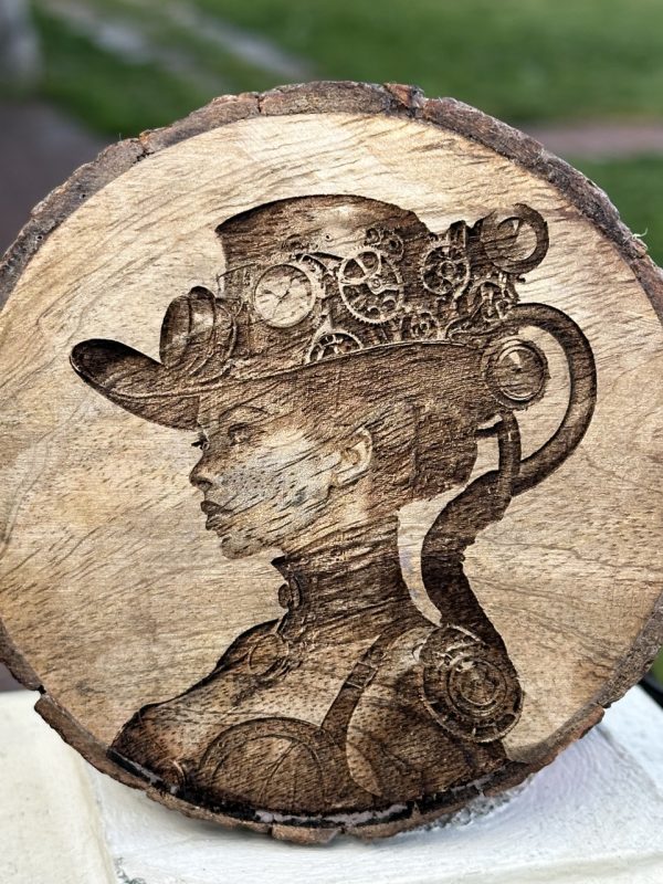 Product Image and Link for Steampunk Elegance: Live Edge Wood Coaster