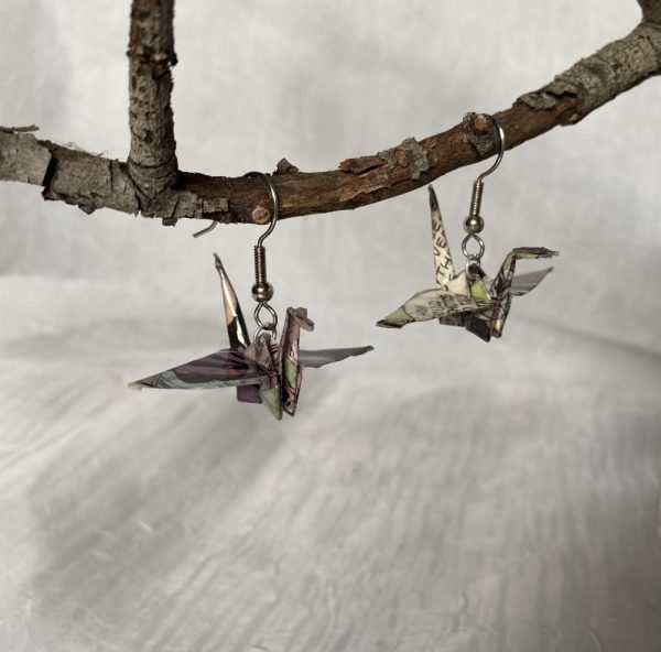 Product Image and Link for Paper Crane Earrings