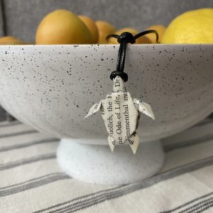 Product Image and Link for Book Page Turtle Necklace