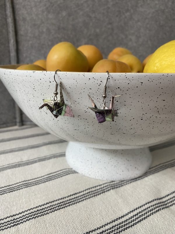 Product Image and Link for Paper Crane Earrings