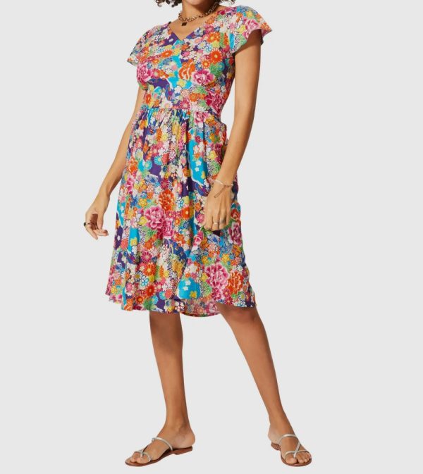 Product Image and Link for 3/4 sleeve mid length summer dress