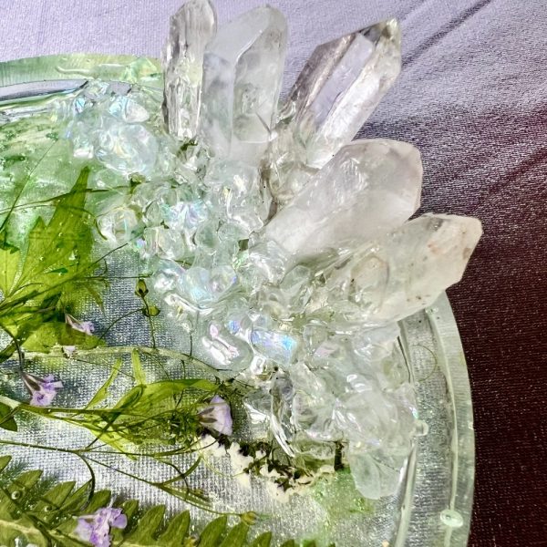 Product Image and Link for Dried Flower Resin Dish with Quartz Crystal