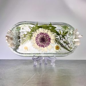 Product Image and Link for Dried Flower Resin Dish with Quartz Crystal