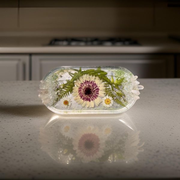 Product Image and Link for Dried Flower Resin Dish with Quartz Crystal