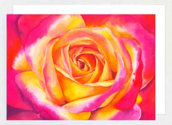 Product Image and Link for Sunset Rose Greeting Card