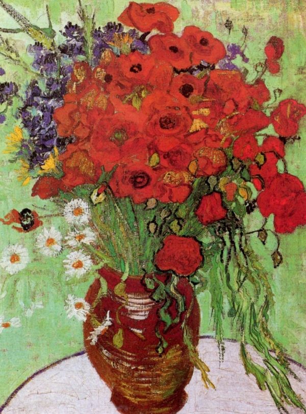 Product Image and Link for Vase With Red Poppies And Daisies, 1890 By Van Gogh (120 Piece Wooden Jigsaw Puzzle)