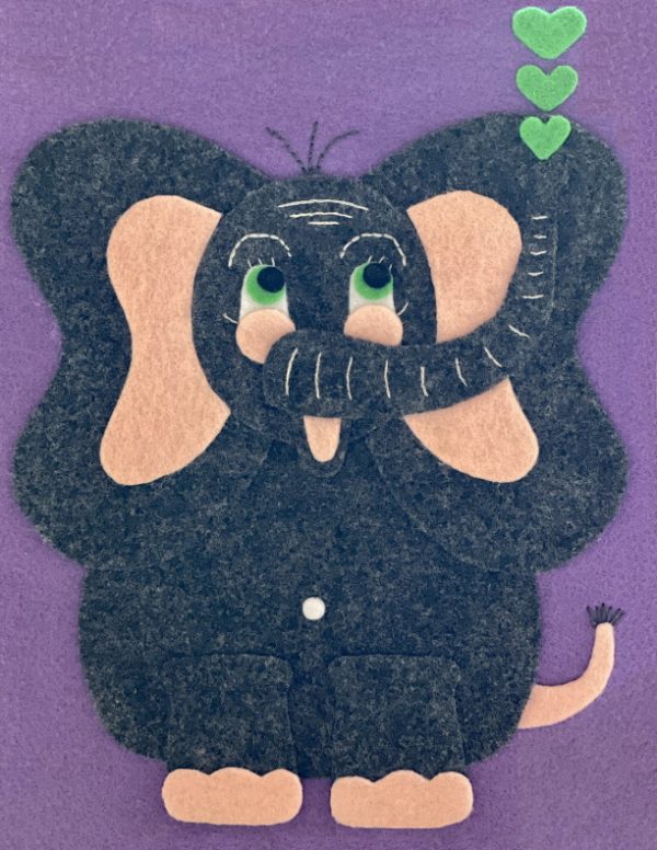 Product Image and Link for Elephant, Dark Gray, Animal Craft Pattern, Create a felt DIY craft