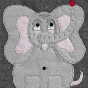 Product Image and Link for Elephant, Light Gray, DIY Craft Pattern to Create an Animal with Felt.