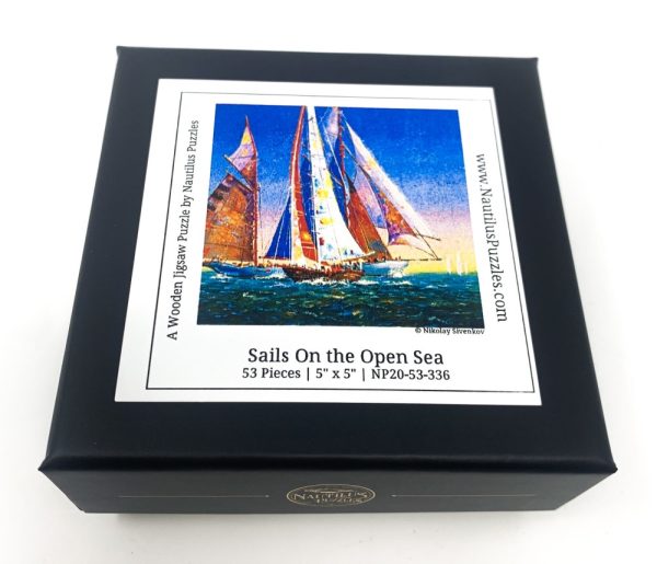 Product Image and Link for Sails On The Open Sea (53 Piece Mini Wooden Jigsaw Puzzle)