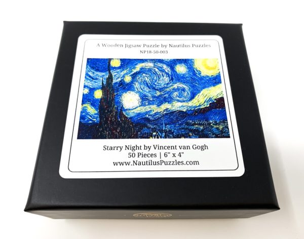 Product Image and Link for Starry Night By Vincent Van Gogh (50 Pieces) Mini Wooden Jigsaw Puzzle