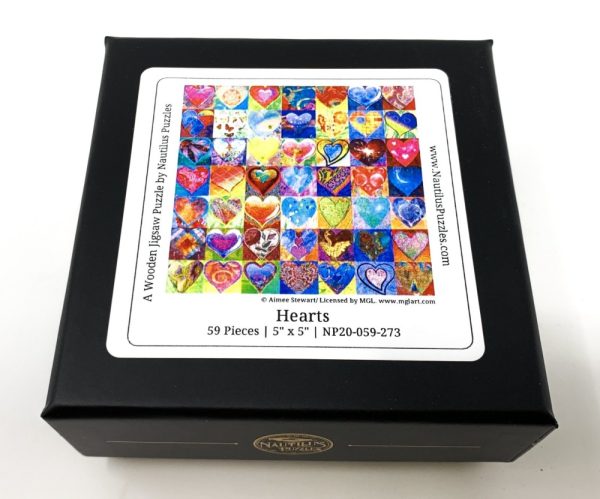 Product Image and Link for Hearts (59 Piece Mini Wooden Jigsaw Puzzle)