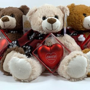 Product Image and Link for I Love Chico CA Gift Set – Small Teddy Bear and Red Heart Ornament