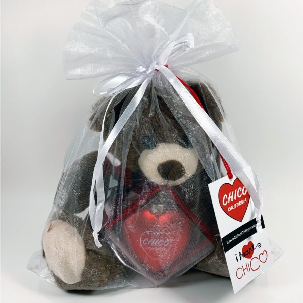 Product Image and Link for I Love Chico CA Gift Set – Small Teddy Bear and Red Heart Ornament