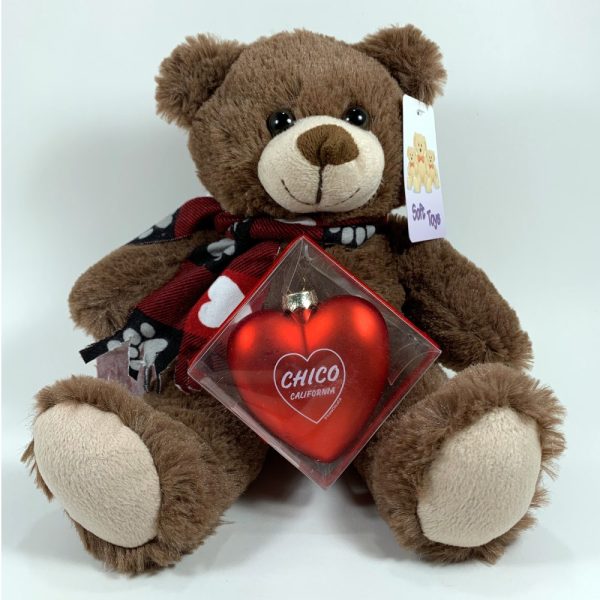 Product Image and Link for I Love Chico CA Gift Set – Small Teddy Bear and Red Heart Ornament