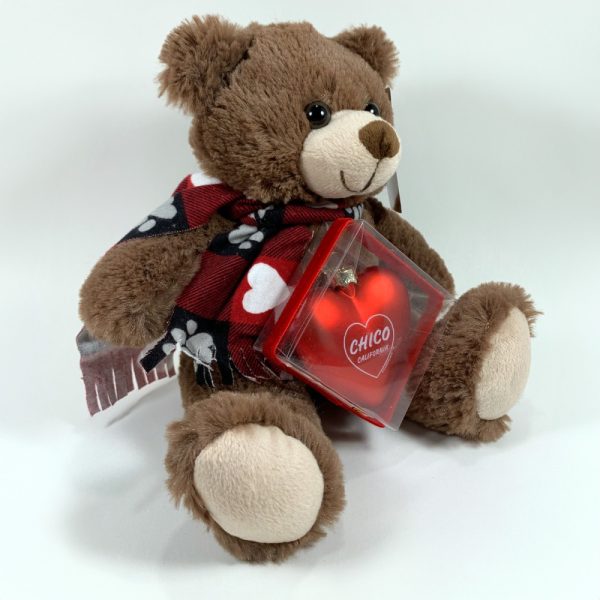 Product Image and Link for I Love Chico CA Gift Set – Small Teddy Bear and Red Heart Ornament