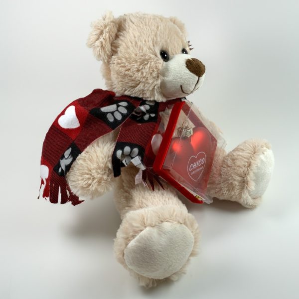 Product Image and Link for I Love Chico CA Gift Set – Small Teddy Bear and Red Heart Ornament