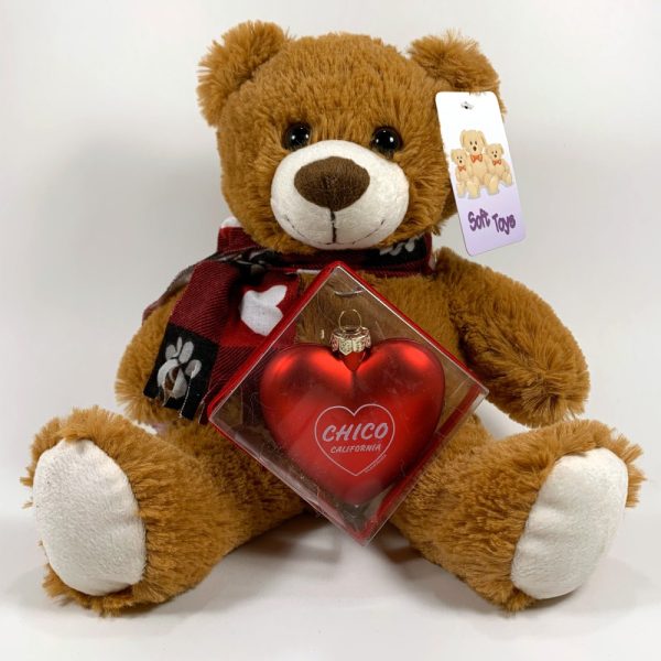 Product Image and Link for I Love Chico CA Gift Set – Small Teddy Bear and Red Heart Ornament