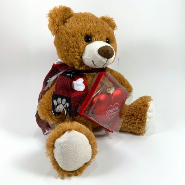 Product Image and Link for I Love Chico CA Gift Set – Small Teddy Bear and Red Heart Ornament