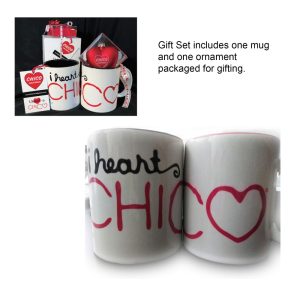Product Image and Link for I Love Chico CA Gift Set – I Love Chico Mug and Red Heart Ornament